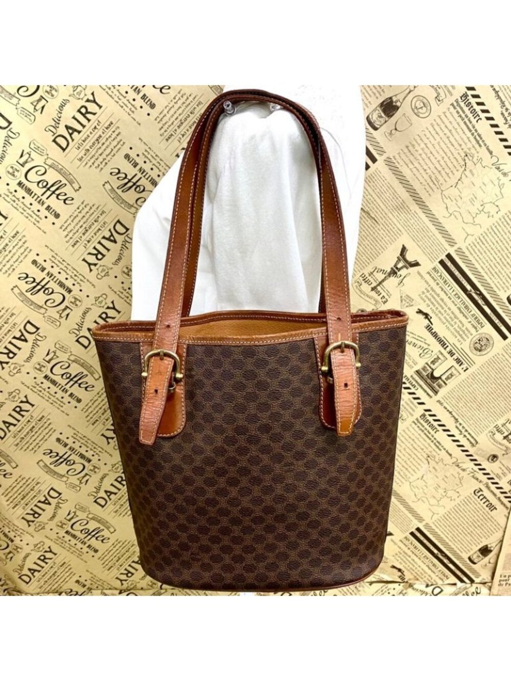 Celine Tote Macadam Brown Bucket - Picture 2 of 16